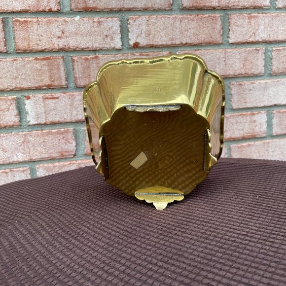 Vintage Solid Brass Scalloped Planter Bowl - Picture 5 of 6